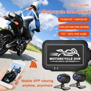dash cam for motorcycle helmet VSYSTO Cameras Bike with Remote Control, WiFi 150 Wide Angle HD 1080P Front and Rear Camera Portable Waterproof Action Bicycle Cam, Loop Recording G-sensor(Dual Camera) Capture your most thrilling moments in stunning detail with our high Motorcycle Dash Cam - RevZilla
