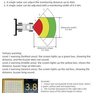 K3-40 truck anti collision system detection range